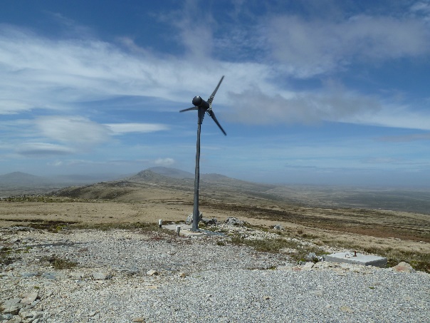 Picture of a wind-powered antenna in a remote, harsh environment